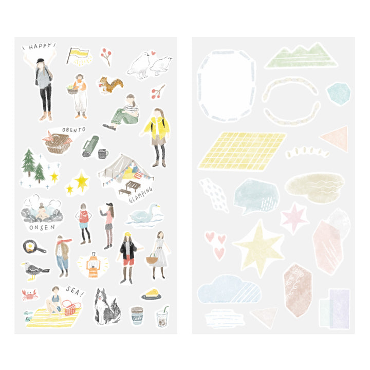 Midori Sticker 2638 (Two Sheets) - Going Out — side view