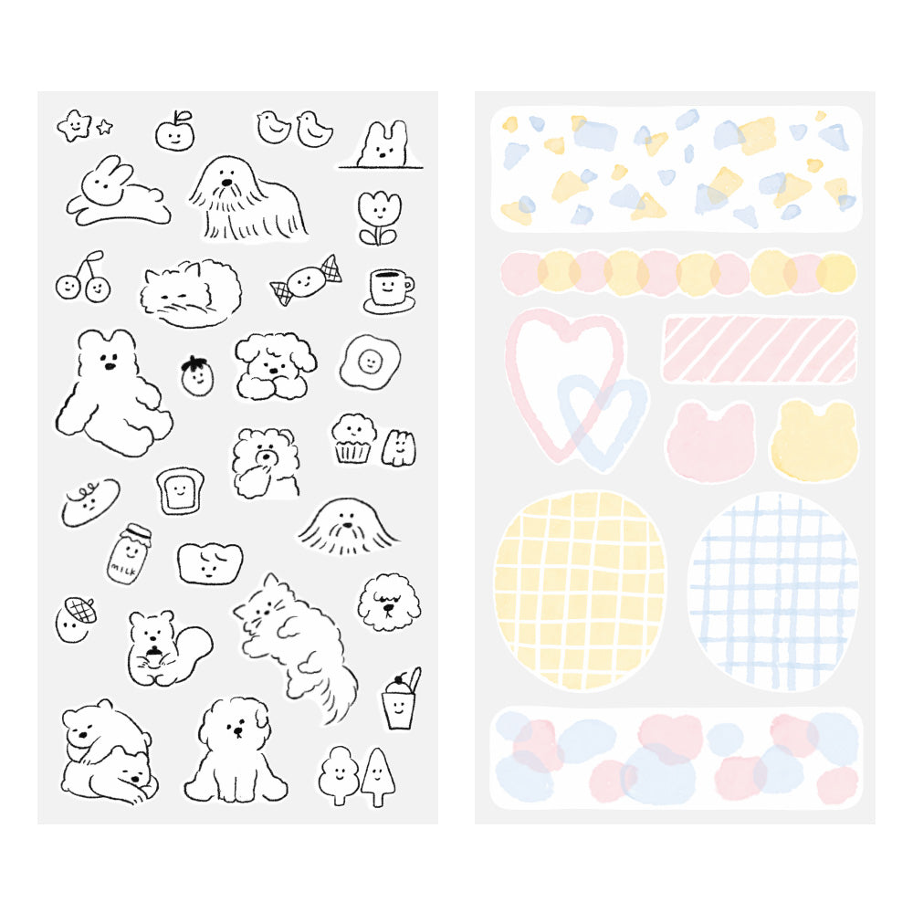 Midori Sticker 2644 (Two Sheets) - Cute Motif