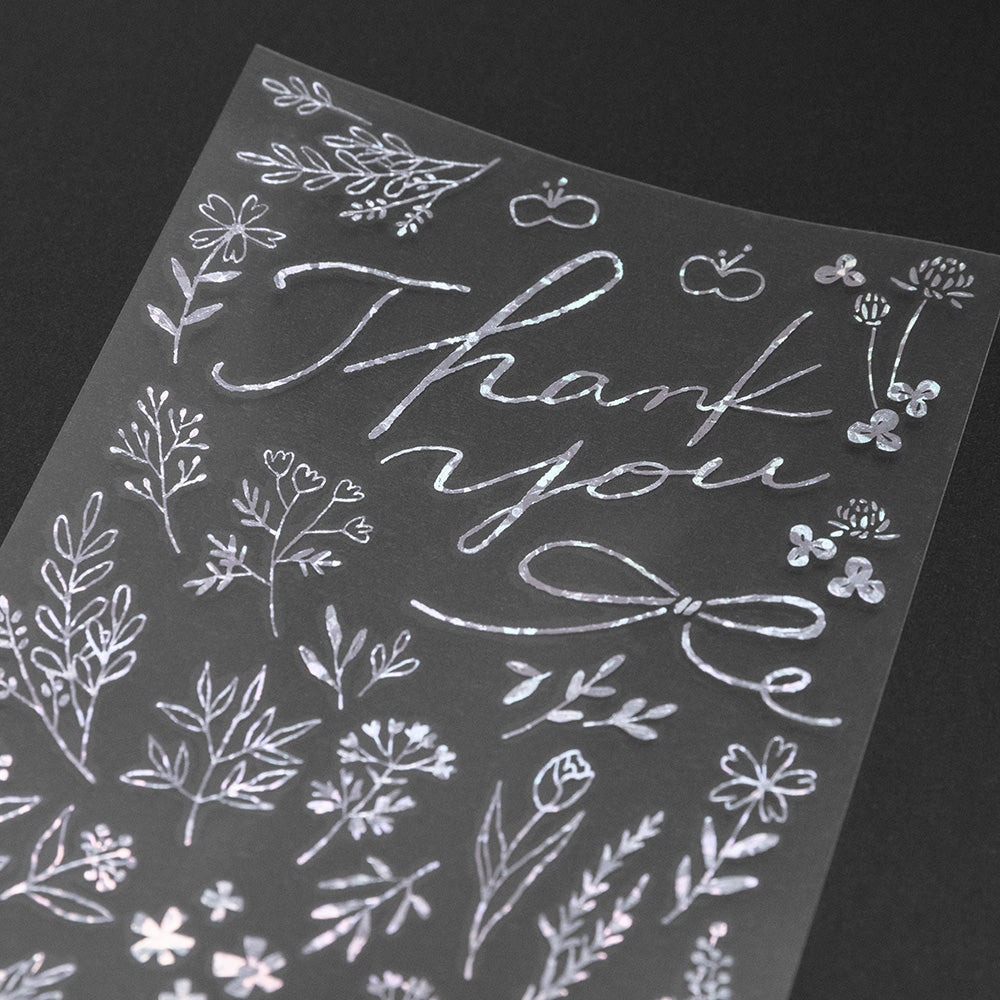Midori Foil Transfer Sticker for Decoration - 2649 Thank You Flower