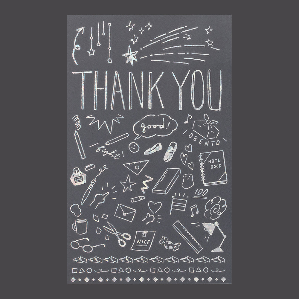 Midori Foil Transfer Sticker for Decoration in 2650 Thank You School — Midori decorative sticker — for journaling, planners and scrapbooking, at Cityluxe Singapore