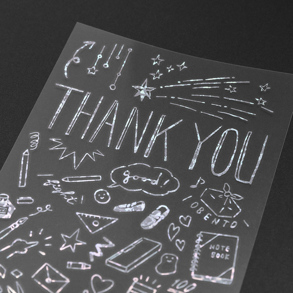 Midori Foil Transfer Sticker for Decoration - 2650 Thank You School — detail view