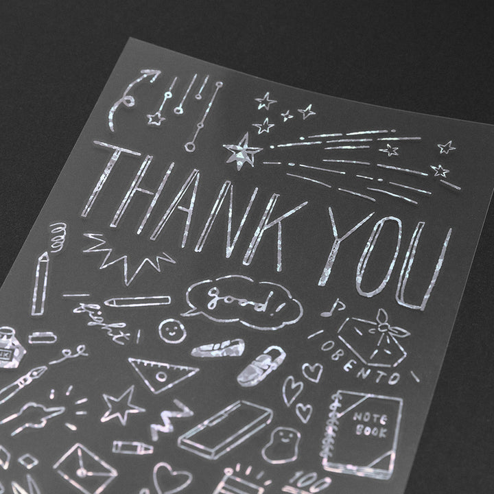 Midori Foil Transfer Sticker for Decoration - 2650 Thank You School — detail view