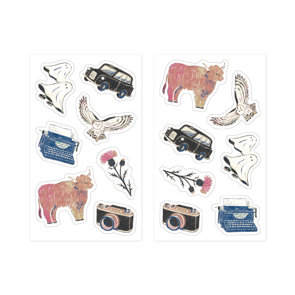 Midori Yuka Takamaru Decoration Stickers in Black — Midori decorative sticker — for journaling, planners and scrapbooking, at Cityluxe Singapore