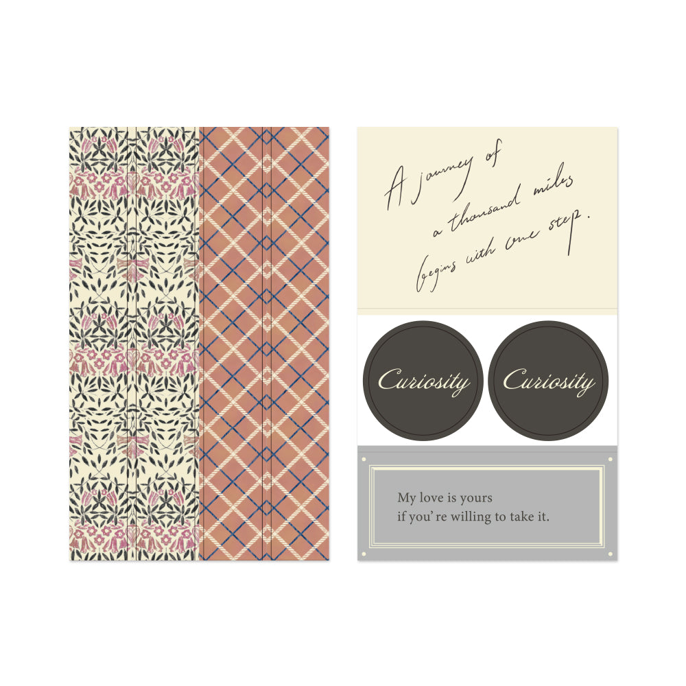 Midori Yuka Takamaru Decoration Stickers in Black — Midori decorative sticker — for journaling, planners and scrapbooking, at Cityluxe Singapore