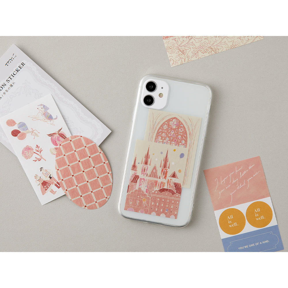 Midori Yuka Takamaru Decoration Stickers - Pink