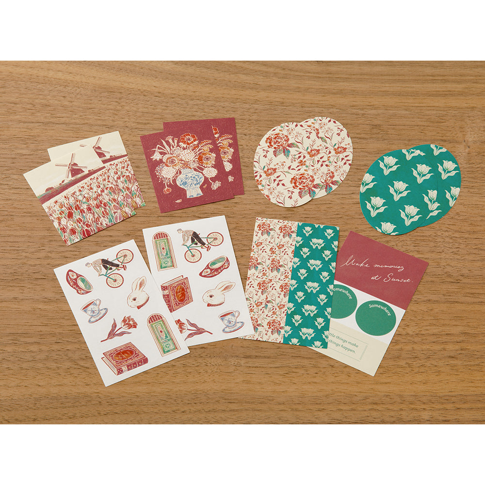 Midori Yuka Takamaru Decoration Stickers in Dark Red — Midori decorative sticker — for journaling, planners and scrapbooking, at Cityluxe Singapore