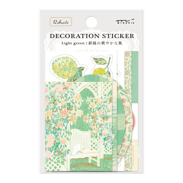 Midori Yuka Takamaru Decoration Stickers - Yellow Green — front view