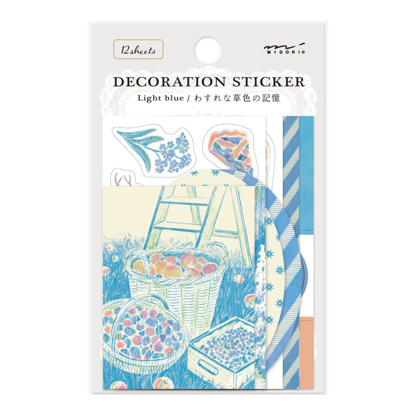 Midori Yuka Takamaru Decoration Stickers - Light Blue — front view