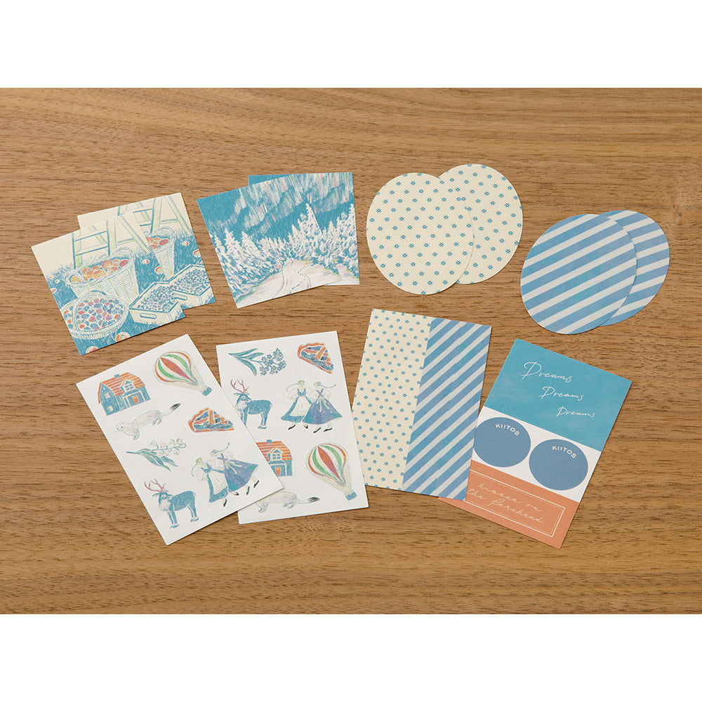 Midori Yuka Takamaru Decoration Stickers in Light Blue — Midori decorative sticker — for journaling, planners and scrapbooking, at Cityluxe Singapore