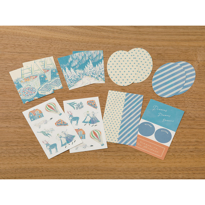 Midori Yuka Takamaru Decoration Stickers in Light Blue — Midori decorative sticker — for journaling, planners and scrapbooking, at Cityluxe Singapore