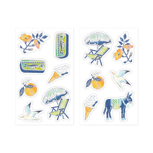 Midori Yuka Takamaru Decoration Stickers - Blue