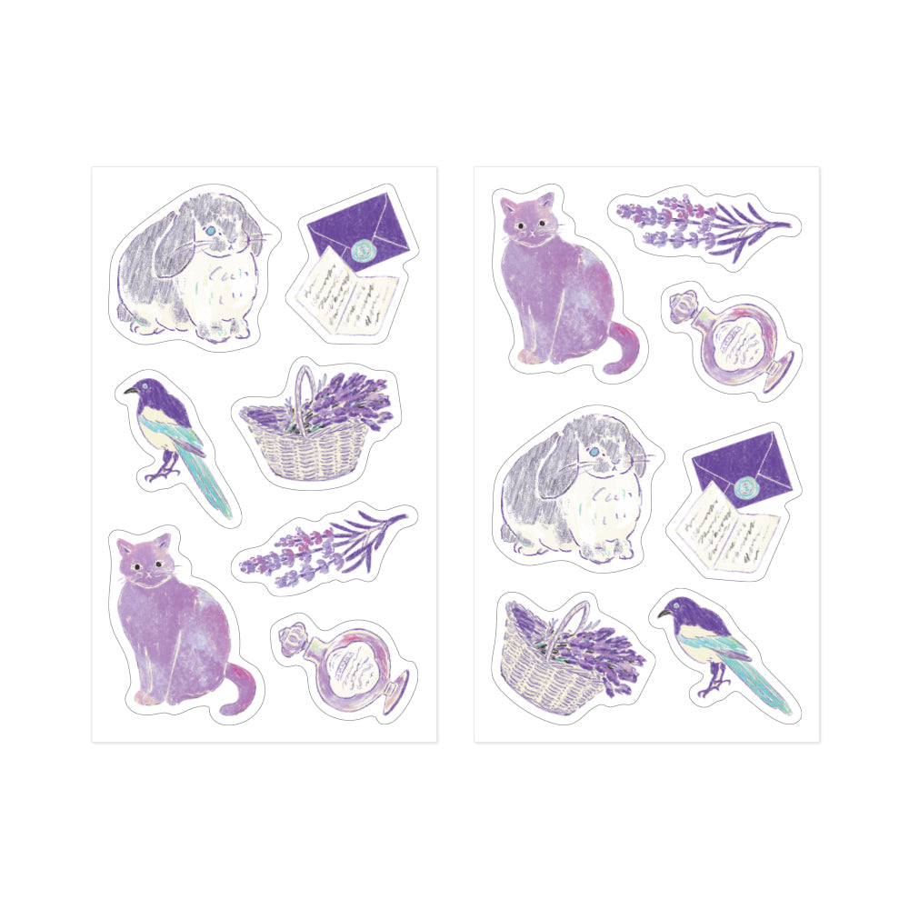 Midori Yuka Takamaru Decoration Stickers in Purple — Midori decorative sticker — for journaling, planners and scrapbooking, at Cityluxe Singapore