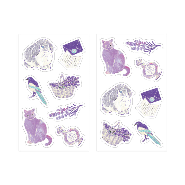 Midori Yuka Takamaru Decoration Stickers in Purple — Midori decorative sticker — for journaling, planners and scrapbooking, at Cityluxe Singapore