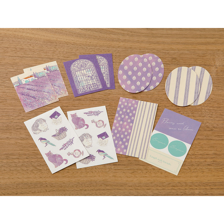 Midori Yuka Takamaru Decoration Stickers in Purple — Midori decorative sticker — for journaling, planners and scrapbooking, at Cityluxe Singapore