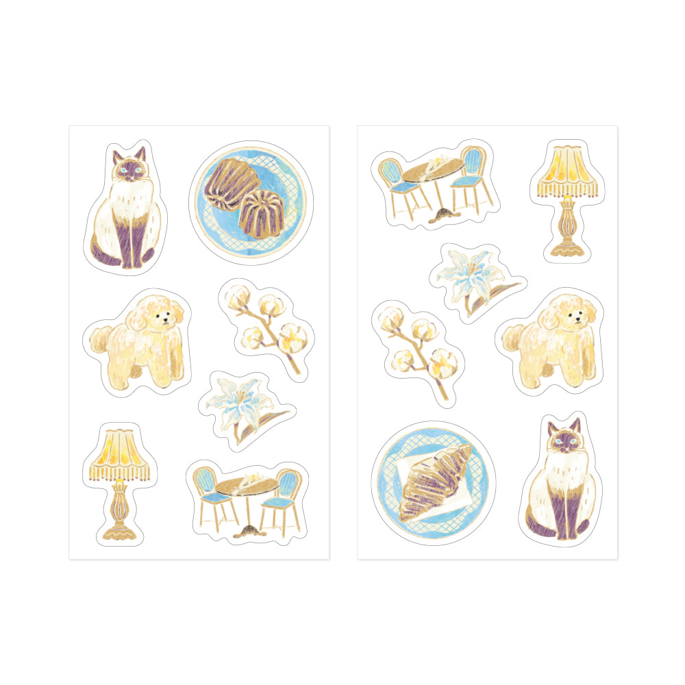 Midori Yuka Takamaru Decoration Stickers - Beige