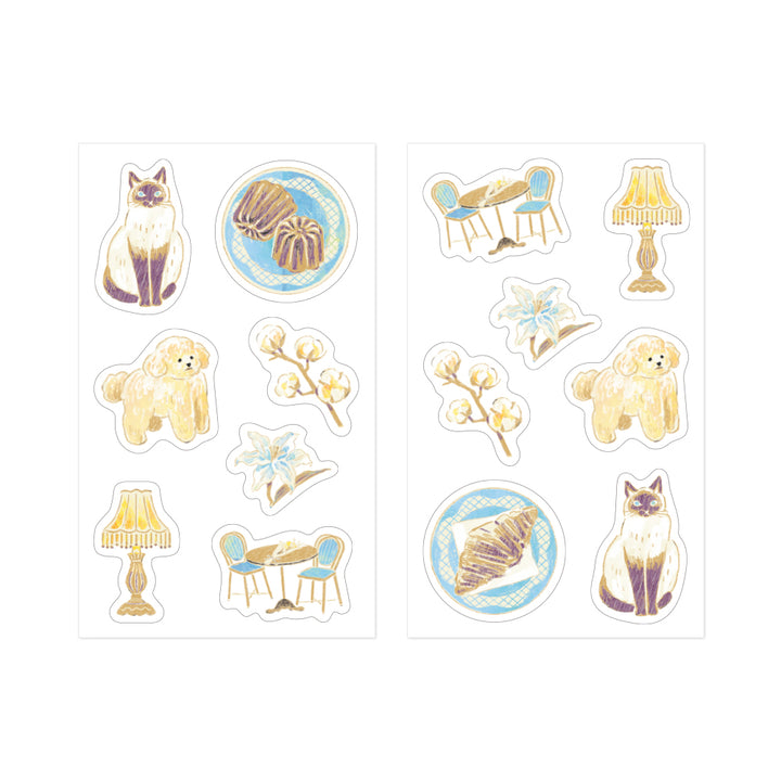 Midori Yuka Takamaru Decoration Stickers - Beige