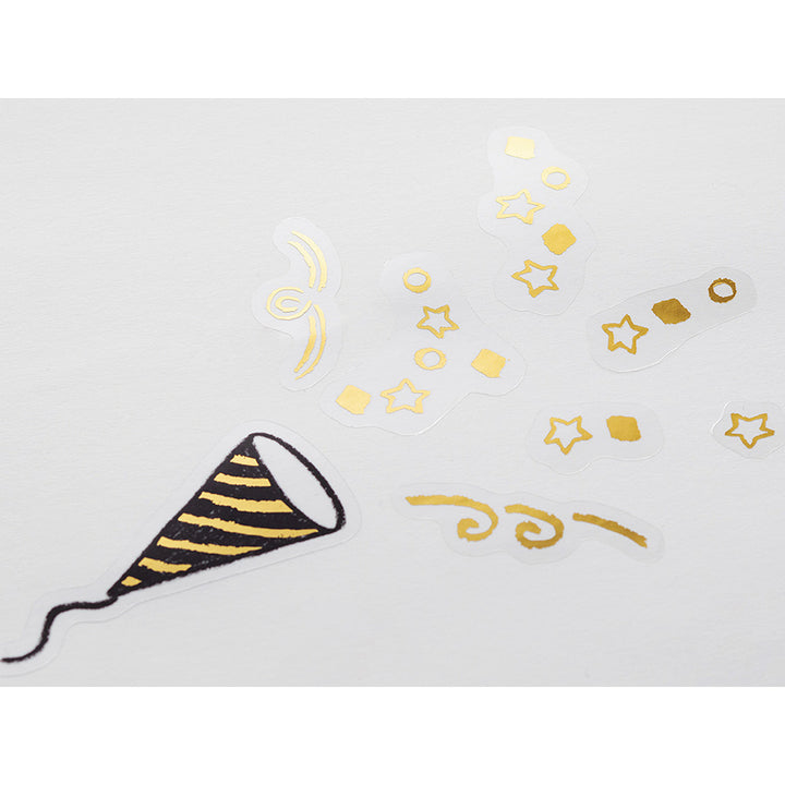 Midori Electrostatic Wall Sticker Birthday Foil — Midori decorative sticker — for journaling, planners and scrapbooking, at Cityluxe Singapore