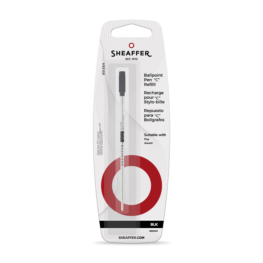Sheaffer Ballpoint Pen Refill Blister Card in Black Medium for Award &amp; Defini — Sheaffer ballpoint pen — reliable smooth-writing everyday pen, at Cityluxe Singapore