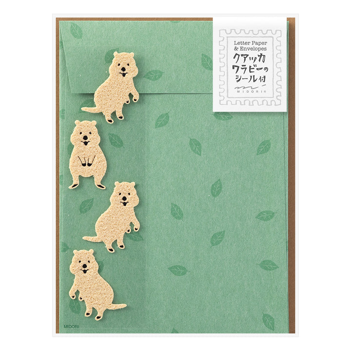 Midori Letter Set With Quakka Rabbit Pattern Stickers — Midori letter set — premium stationery and lifestyle, at Cityluxe Singapore