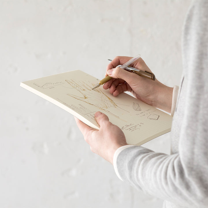 MD Notebook Paper Pad A4 - Grid — spine view