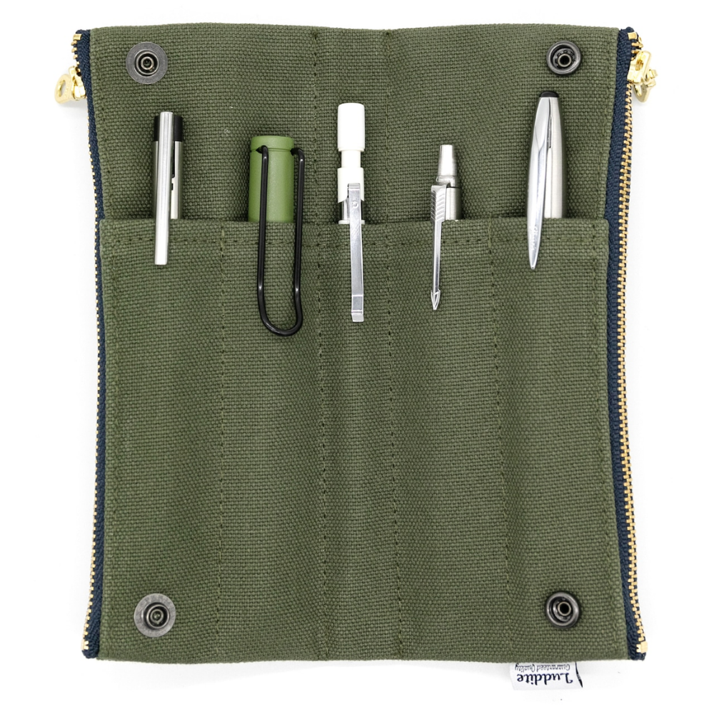 Luddite Kurashiki Canvas Folding Pen Case - Khaki