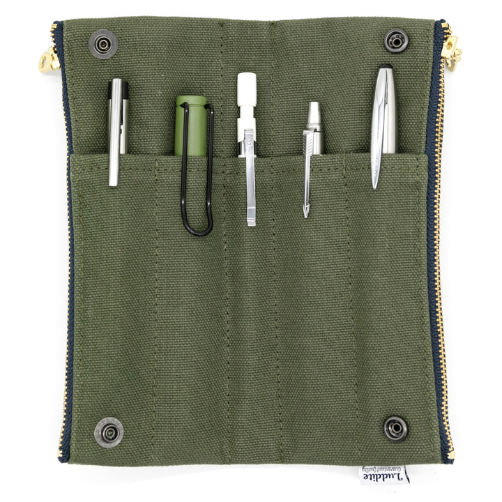 Luddite Kurashiki Canvas Folding Pen Case - Khaki