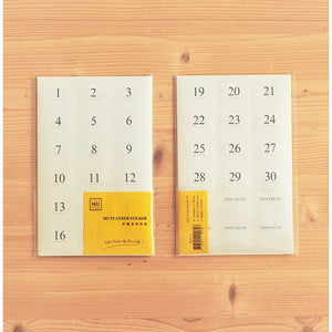 MU Craft Planner Sticker Date Sticker 01 - 02 - Bullet Journal DIY Date Month