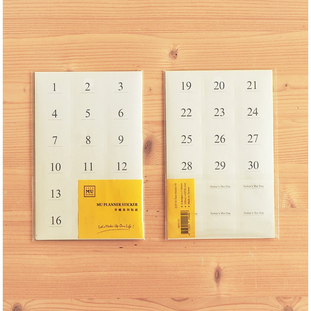 MU Craft Planner Sticker Date Sticker 01 - 02 - Bullet Journal DIY Date Month