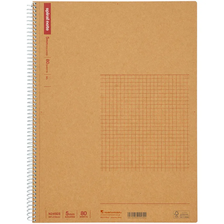 Maruman A4 Spiral Note BASIC Graph 80 Sheets
