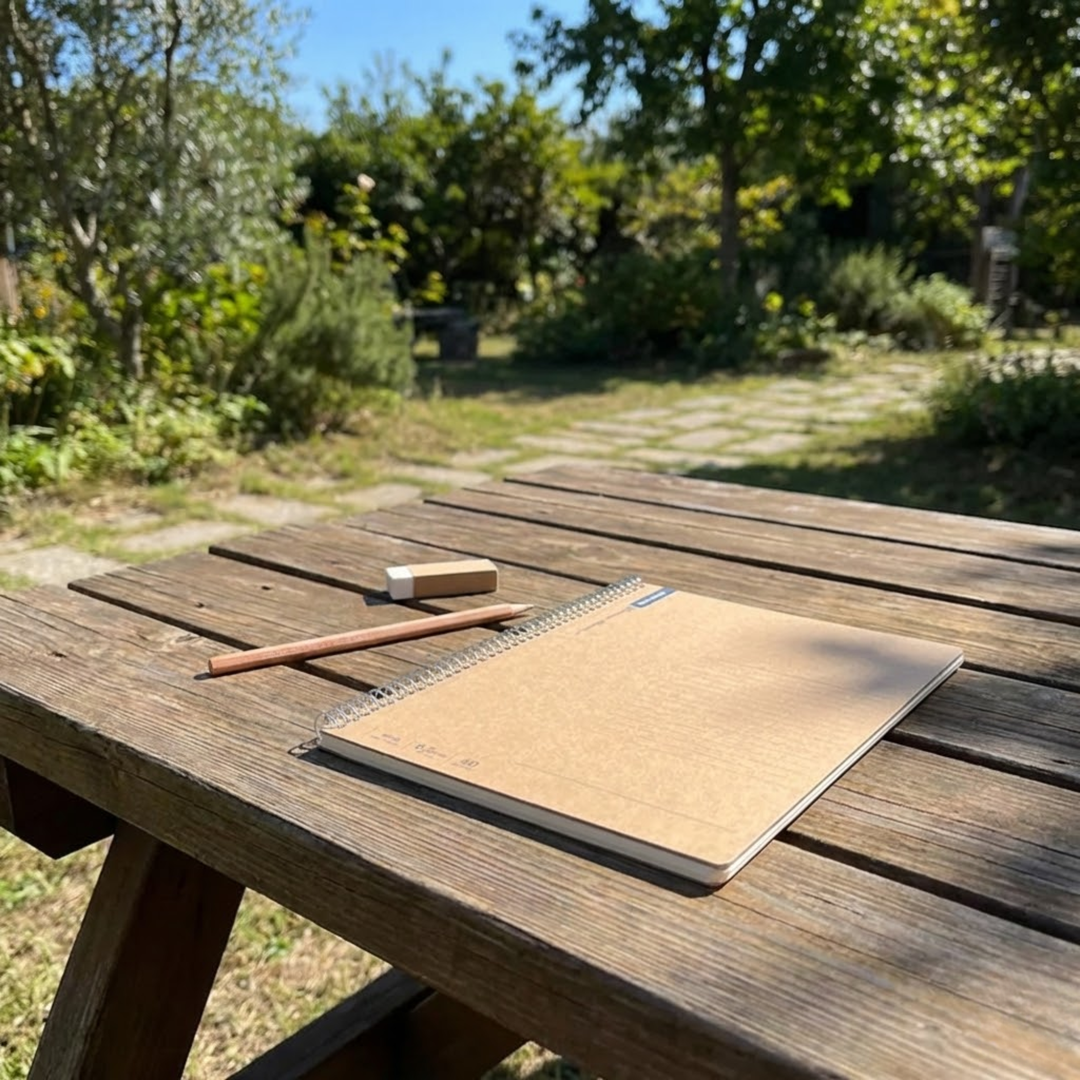 Maruman A4 Spiral Note BASIC Lined 80 sheets — in use