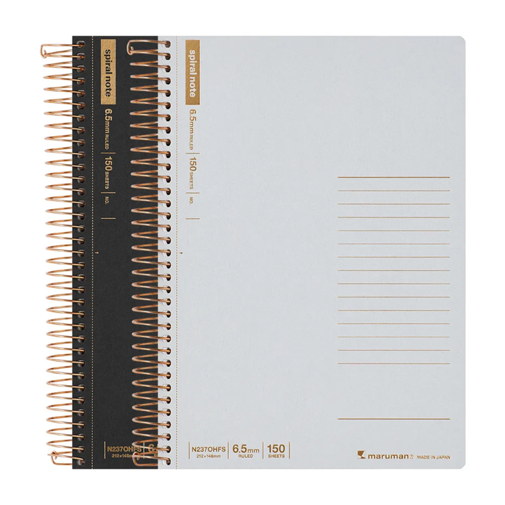 Maruman A5 Spiral Note BASIC 6.5mm 150 Sheet - Grey