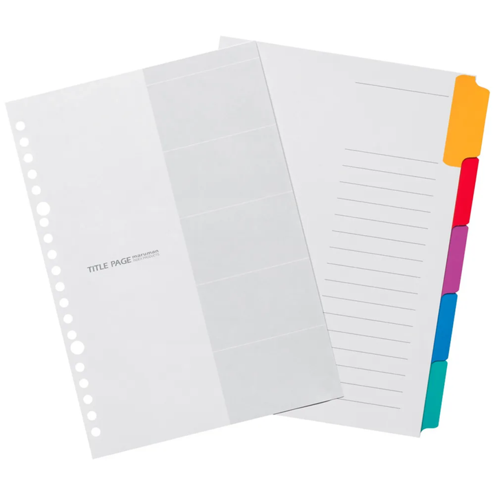 Maruman A5 Laminated Tab Wide 5 Index — side view