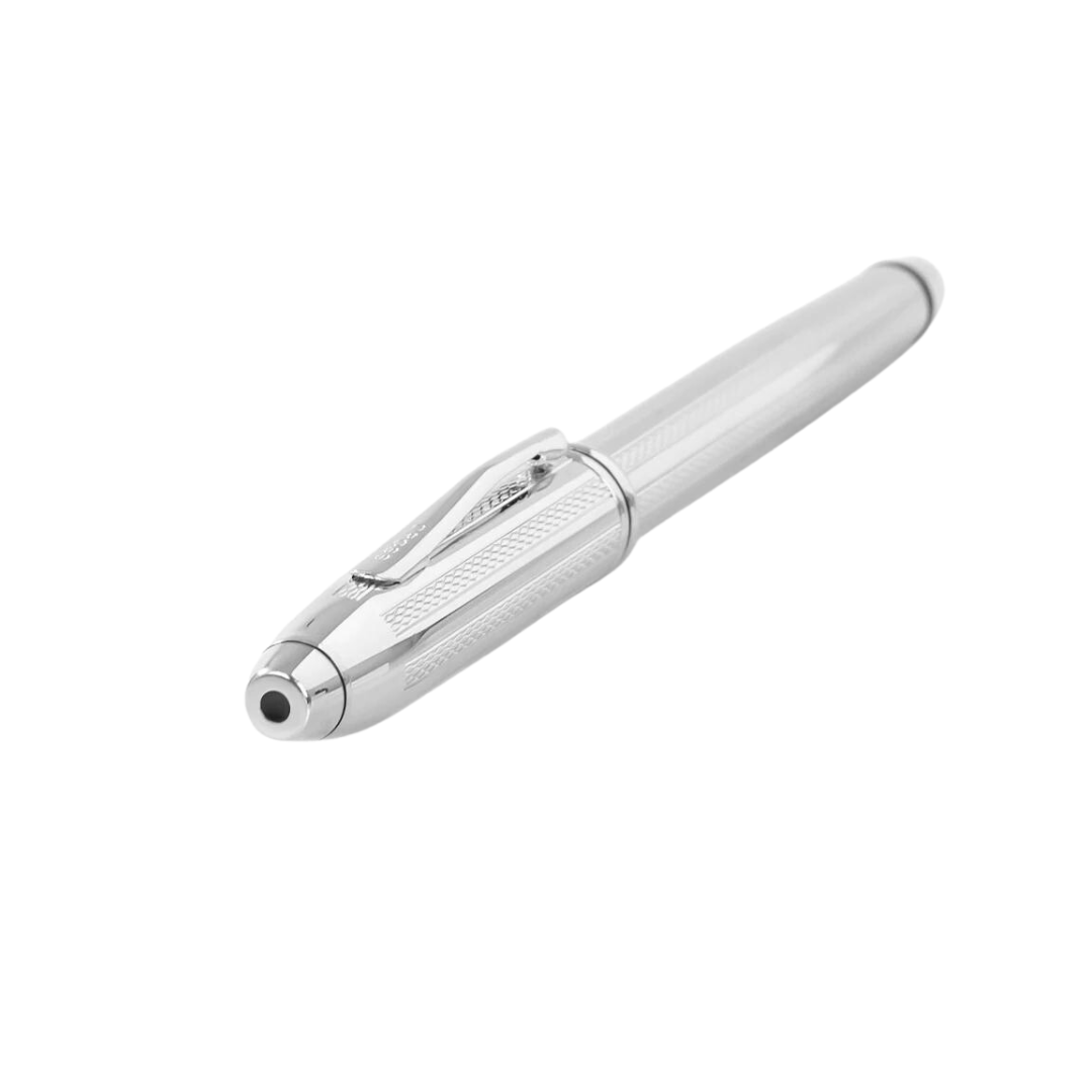 Cross Townsend Fountain Pen in Platinum — Cross fountain pen — precision nib writing instrument, at Cityluxe Singapore stationery store