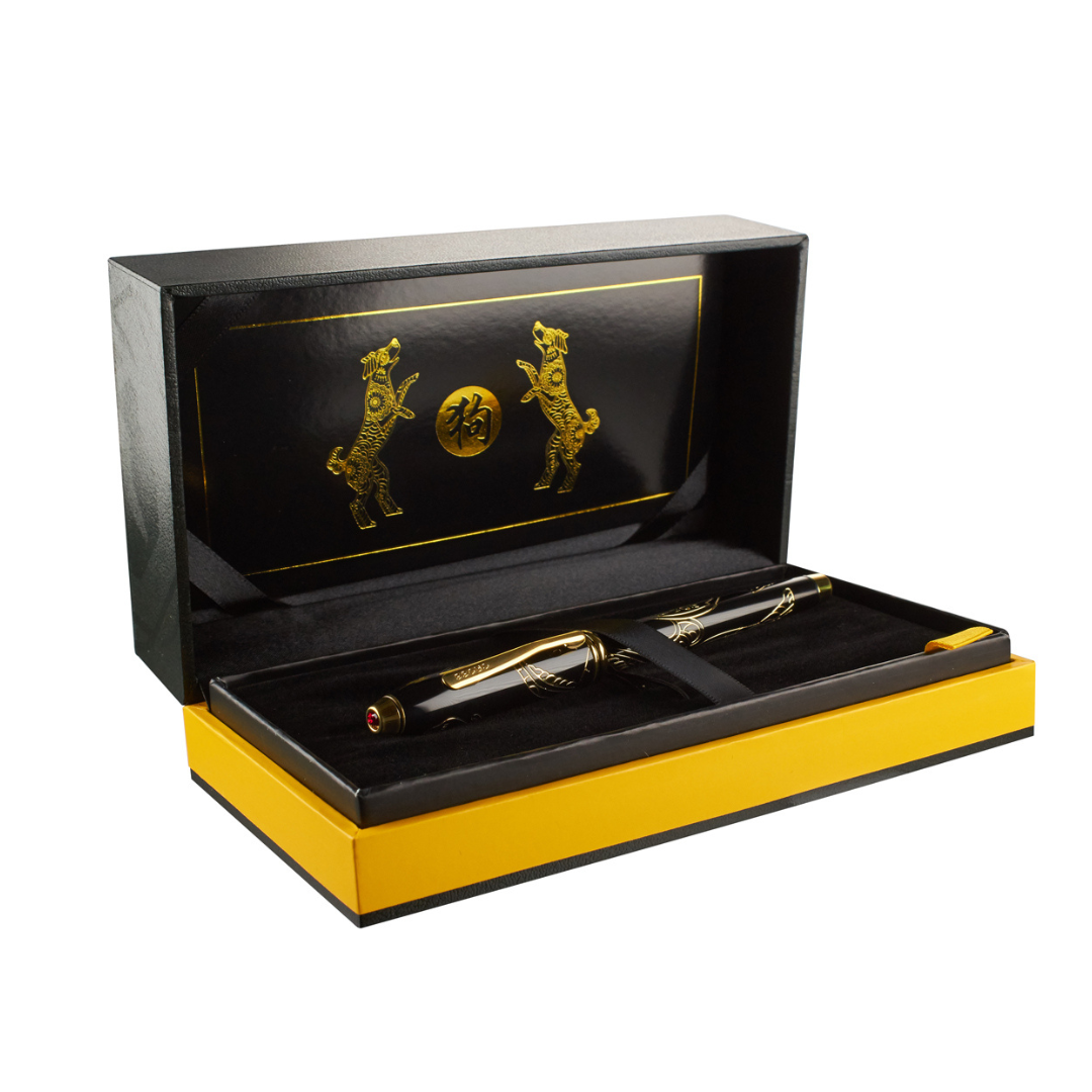 Cross Townsend Year of the Dog Fountain Pen - Black — writing at an angle