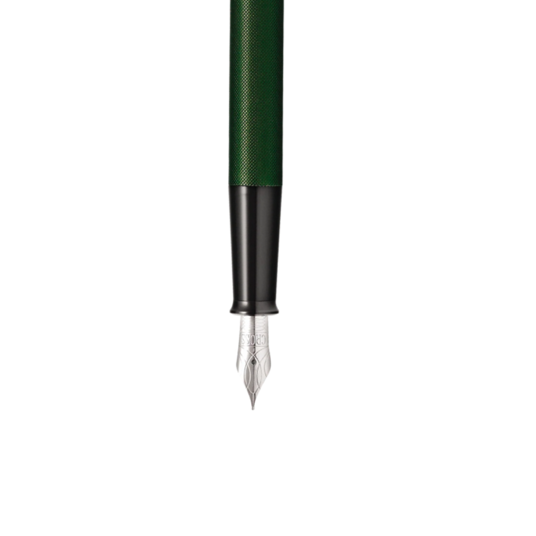 Cross Townsend Fountain Pen in Green Micro — Cross fountain pen — precision nib writing instrument, at Cityluxe Singapore stationery store
