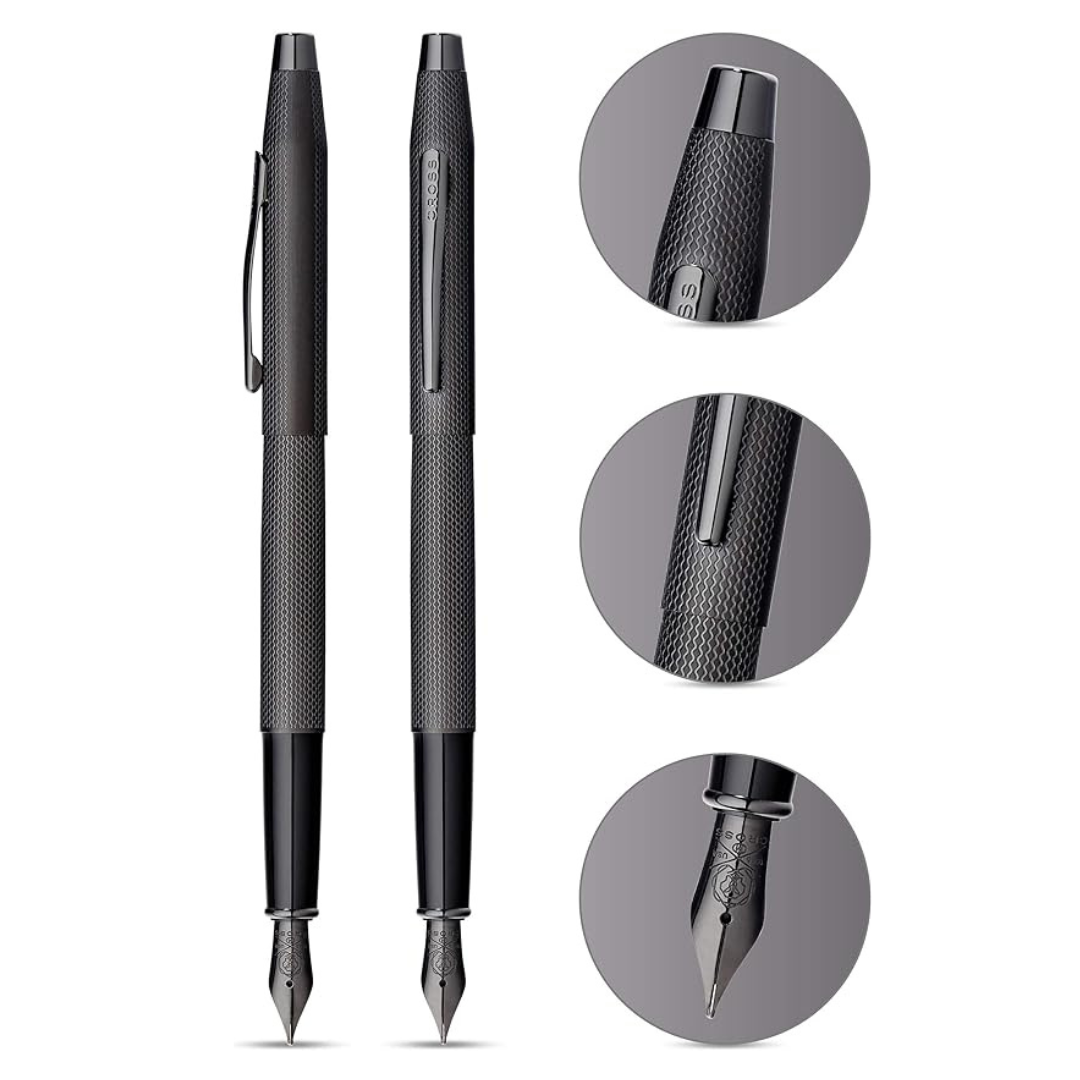 Cross Classic Century Fountain Pen in Brushed Black — Cross fountain pen — precision nib writing instrument, at Cityluxe Singapore stationery store