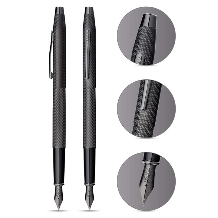Cross Classic Century Fountain Pen in Brushed Black — Cross fountain pen — precision nib writing instrument, at Cityluxe Singapore stationery store