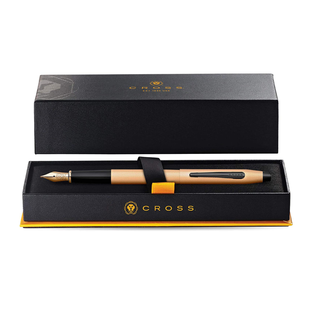 Cross Classic Century Fountain Pen in Brushed Rose Gold — Cross fountain pen — precision nib writing instrument, at Cityluxe Singapore stationery store