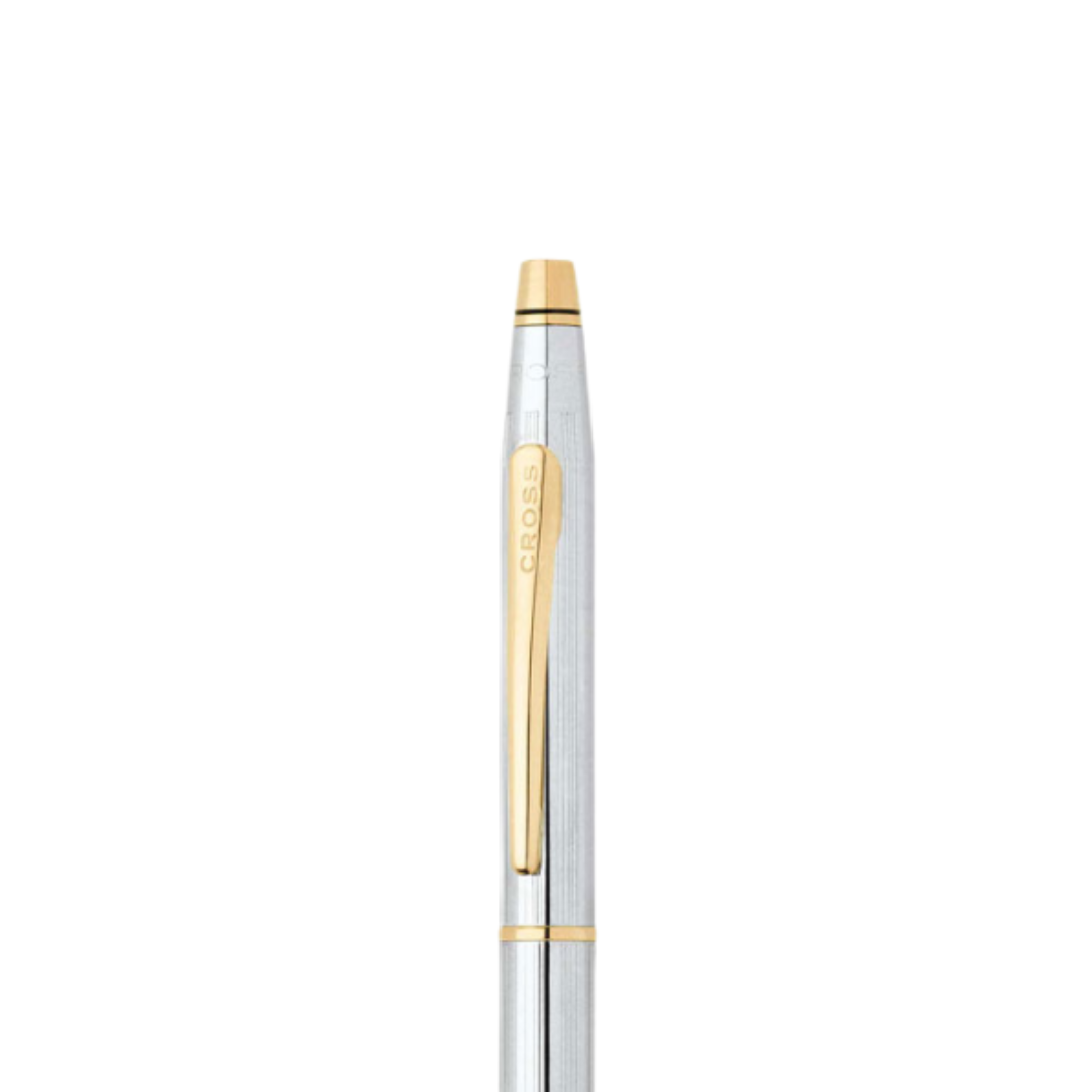 Cross Classic Century Fountain Pen in Chrome with Gold Trims — Cross fountain pen — precision nib writing instrument, at Cityluxe Singapore stationery store