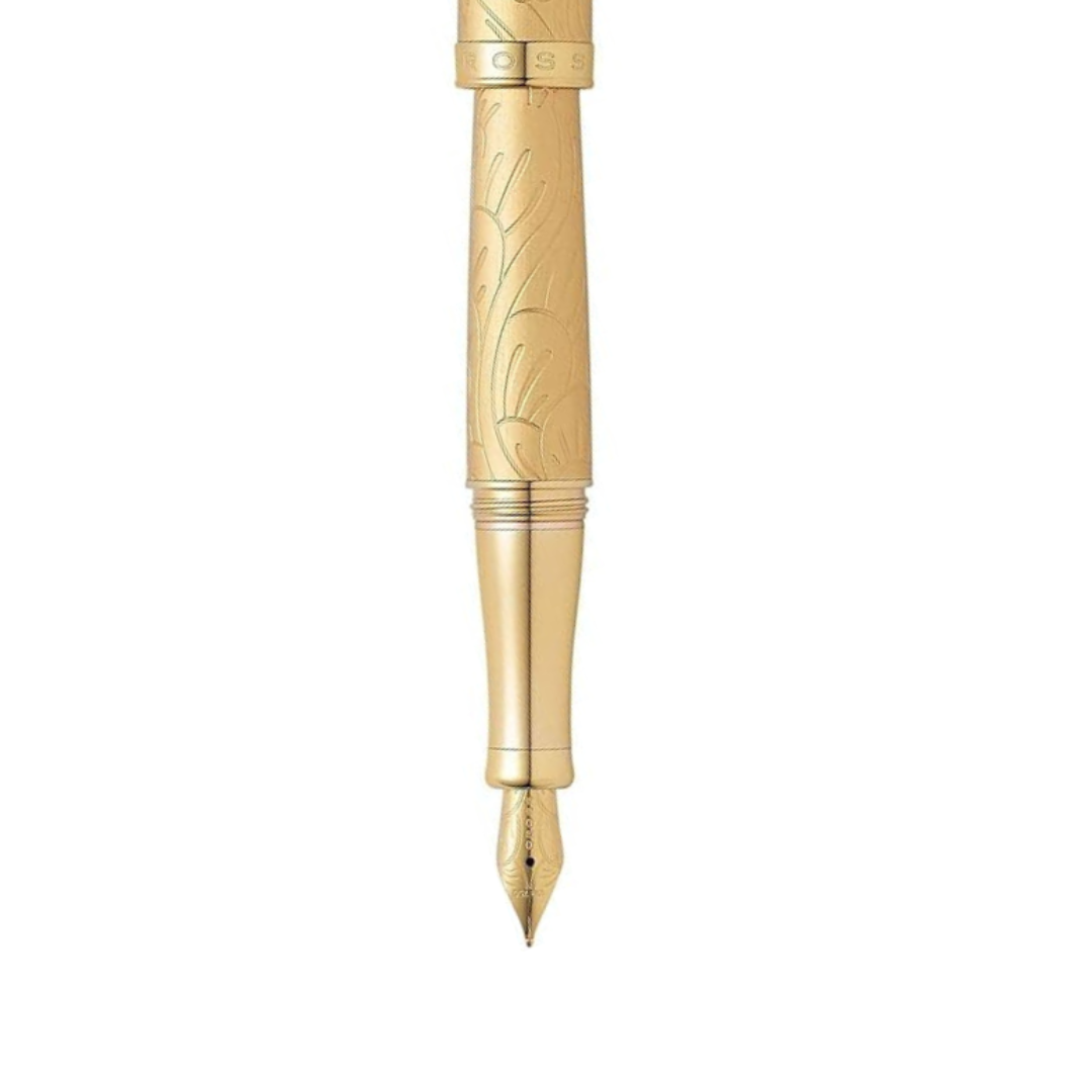 Cross Year Of The Goat Fountain Pen in 18K Gold with Rhodium Plated Nib — Cross fountain pen — precision nib writing instrument, at Cityluxe Singapore stationery store