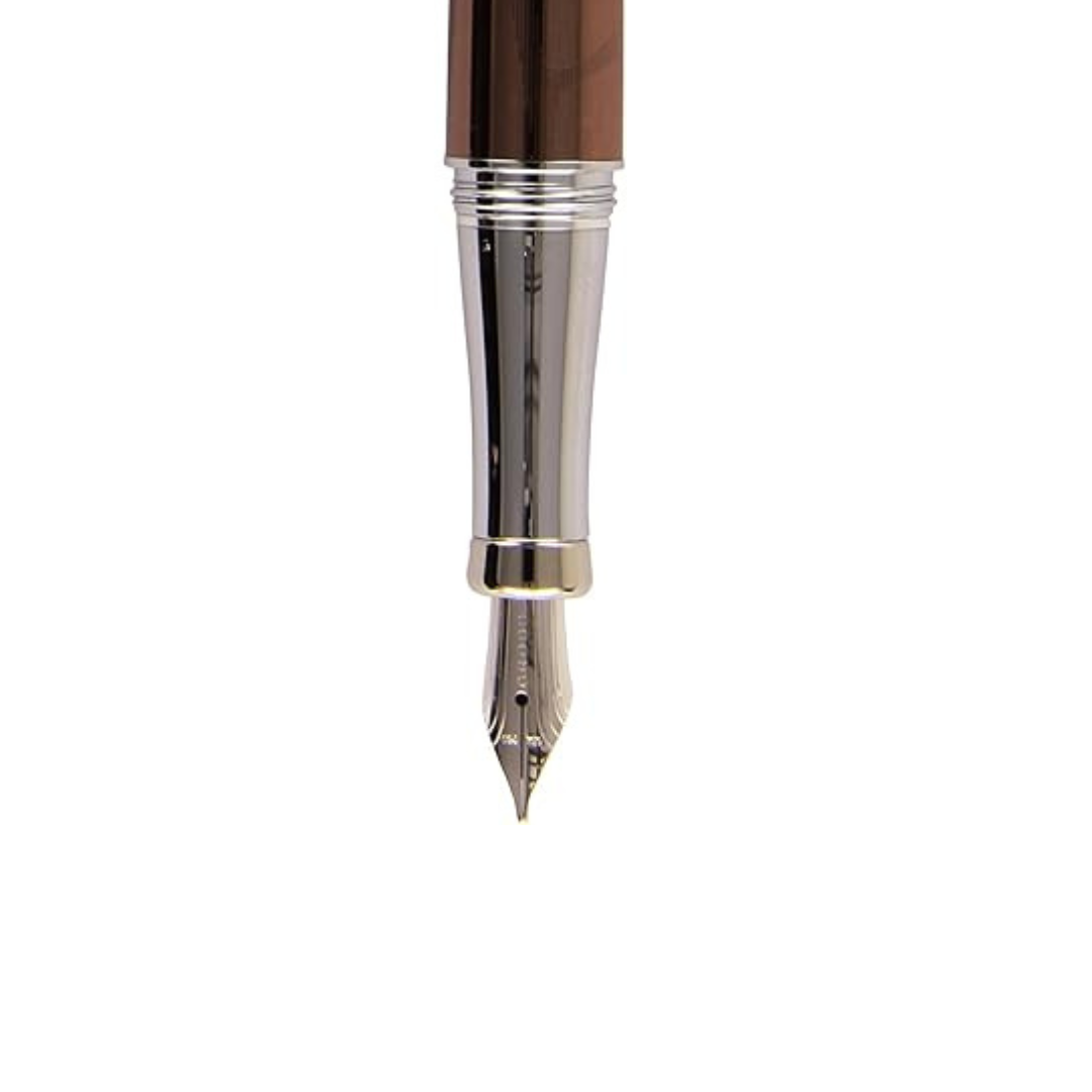 Cross Fountain Pen in Brown Giraffe with Chrome Trims — Cross fountain pen — precision nib writing instrument, at Cityluxe Singapore stationery store