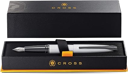 Cross ATX Fountain Pen in Brushed Chrome — Cross fountain pen — precision nib writing instrument, at Cityluxe Singapore stationery store