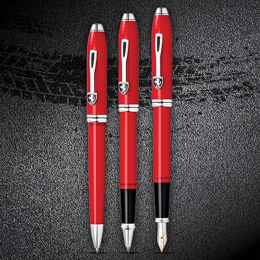 Cross Ferrari Townsend Fountain Pen in Glossy Corsa Red Lacquer — Cross fountain pen — precision nib writing instrument, at Cityluxe Singapore stationery store