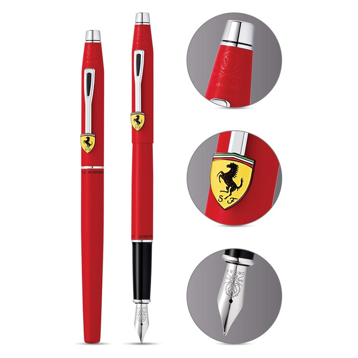 Cross Ferrari Classic Century Fountain Pen - Matte Rosso Corsa Red Lacquer