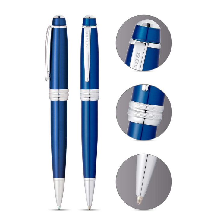 Cross Bailey Ballpoint Pen in Blue Lacquer — Cross ballpoint pen — reliable smooth-writing everyday pen, at Cityluxe Singapore