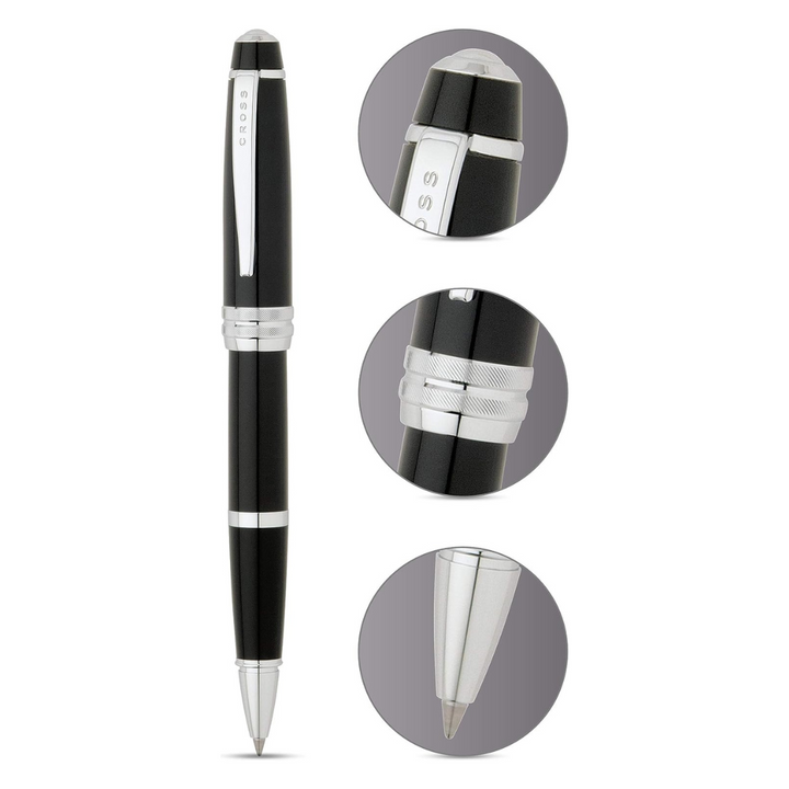 Cross Bailey Rollerball Pen in Black Lacquer — Cross rollerball pen — fluid gel ink writing instrument, at Cityluxe Singapore