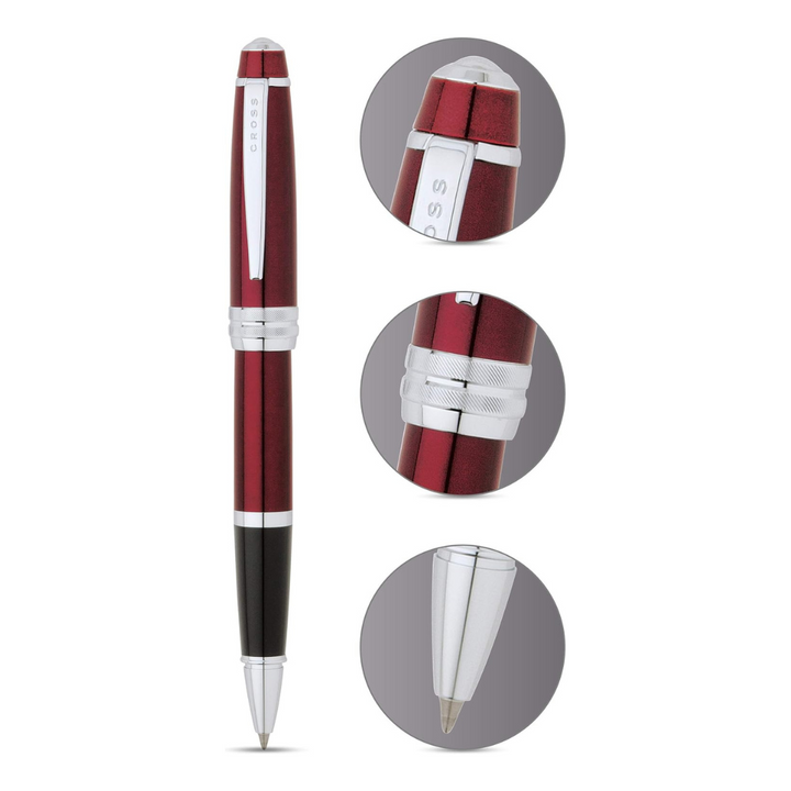 Cross Bailey Rollerball Pen in Red Lacquer — Cross rollerball pen — fluid gel ink writing instrument, at Cityluxe Singapore