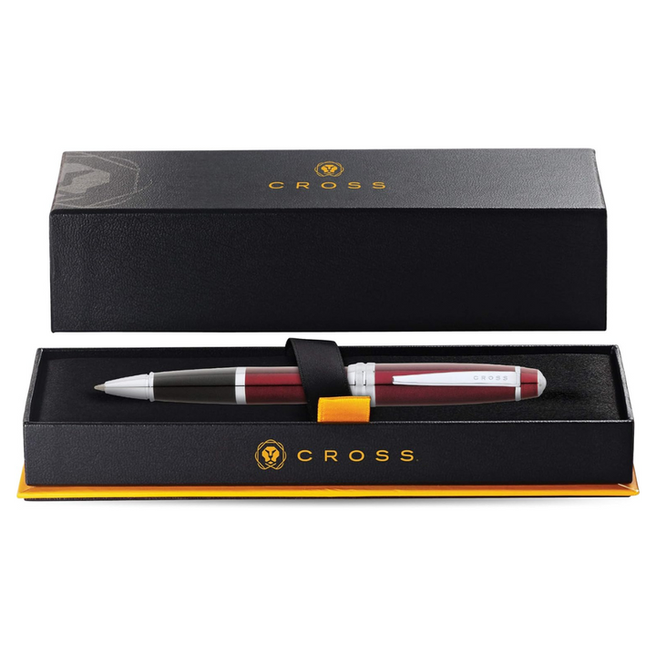 Cross Bailey Rollerball Pen in Red Lacquer — Cross rollerball pen — fluid gel ink writing instrument, at Cityluxe Singapore