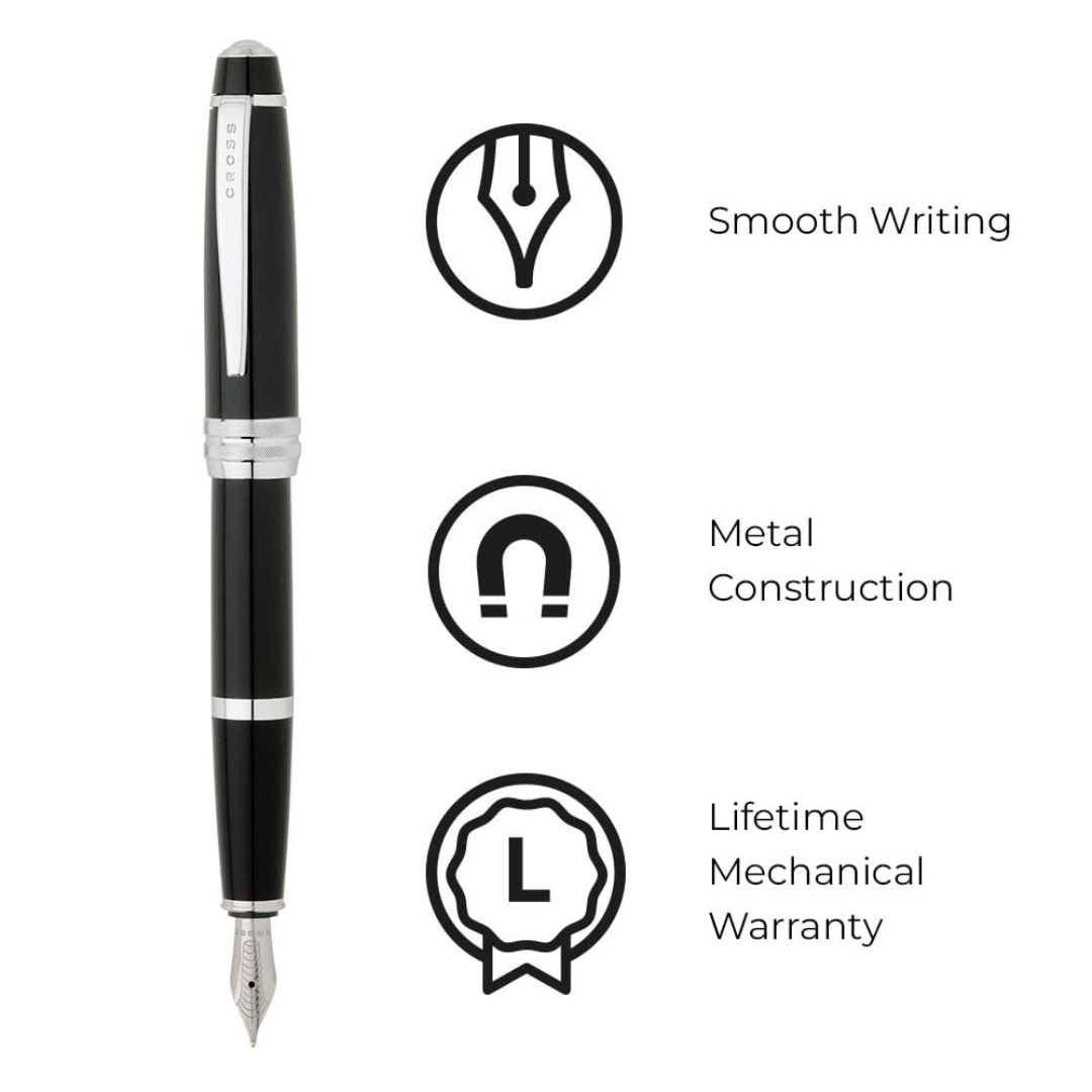 Cross Bailey Fountain Pen - Black Lacquer (Medium)