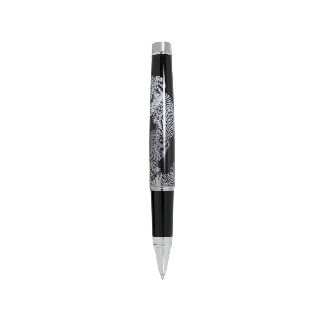 Acme Studio Fingerprint Standard Roller Ball — uncapped with cap posted